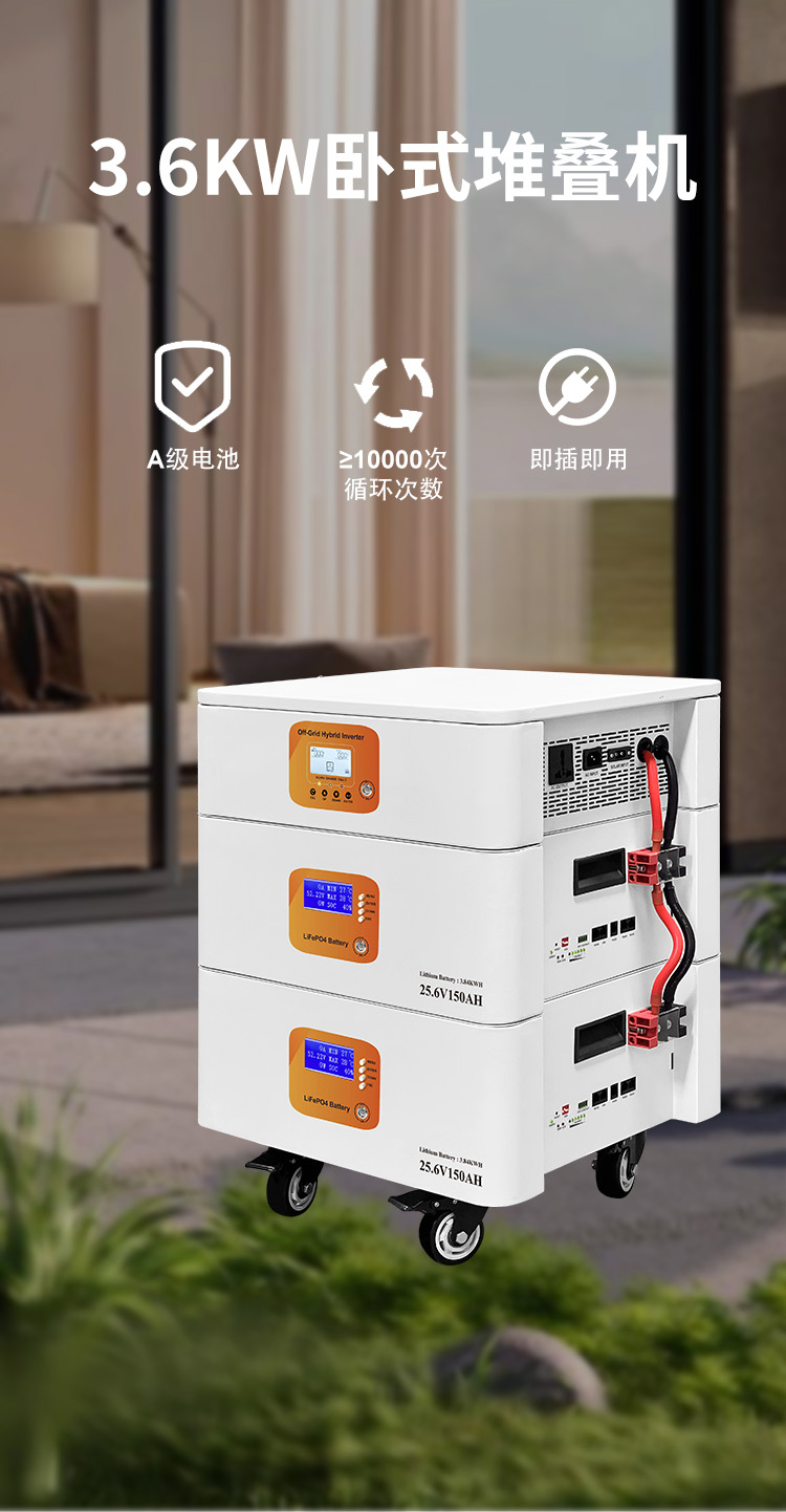 3.6kW Hybrid Inverter + 3.84kWh Stackable Battery System - 12